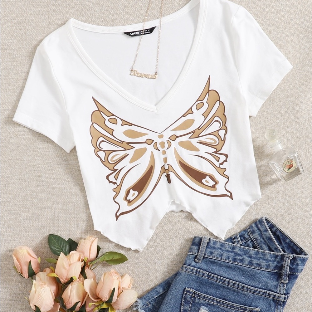 Butterfly crop top